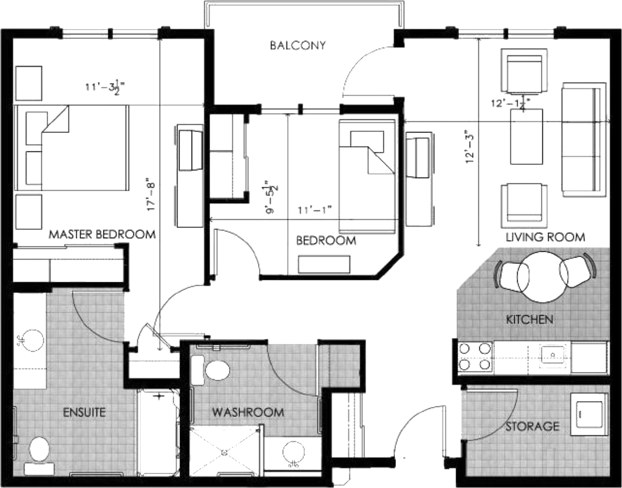 two bedroom floorplan