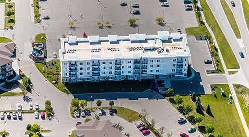 Aerial View of Concordia Village IV Building
